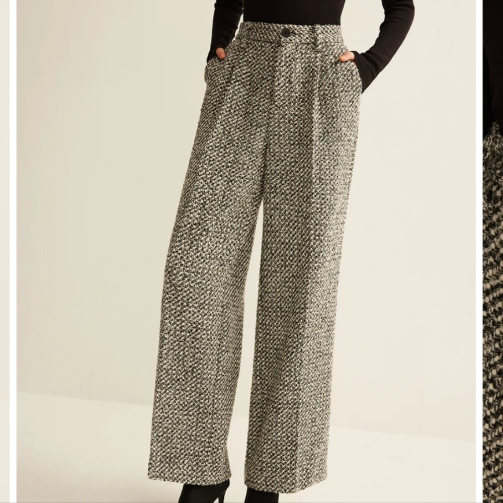 Women's Black and White Tweed Pants